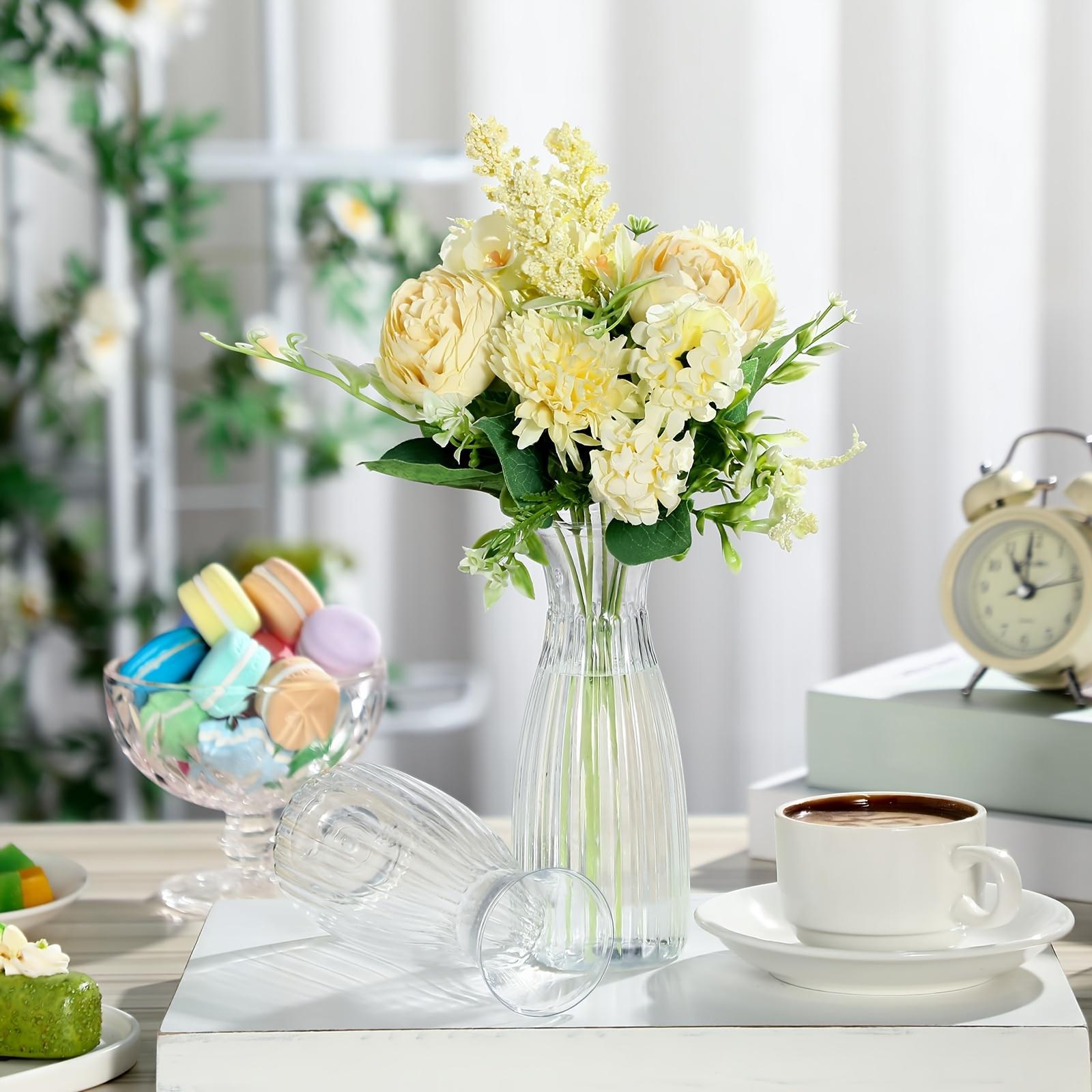 20 Piece Plastic Striped Vase Set Transparent DIY Floral Arrangement Creative Decor for Home Table Wedding Party and Holiday Decoration