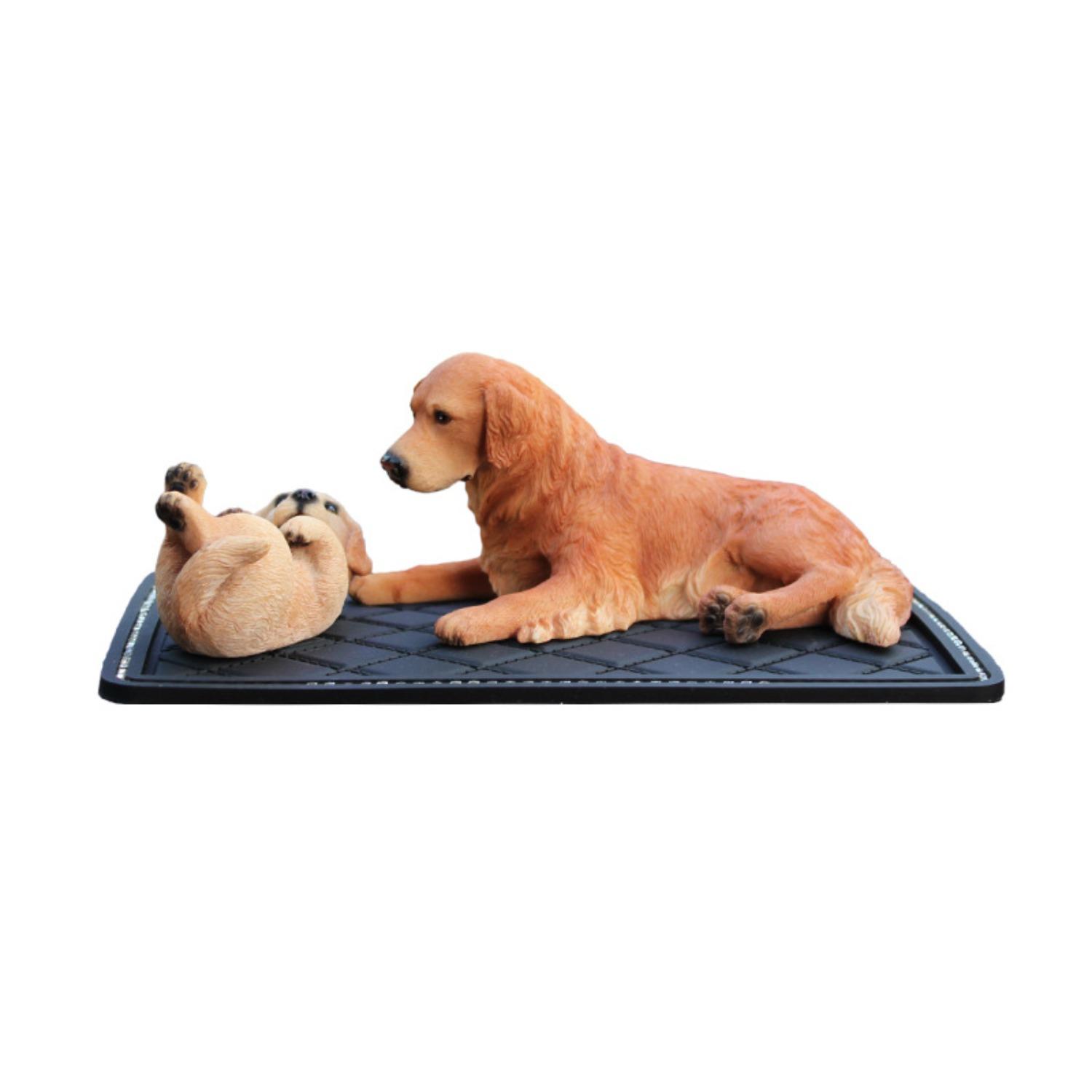 Car Dashboard Ornament & Miniature Landscape — Golden Retriever Puppy Model (Birthday Gift / Car Interior Accessory)