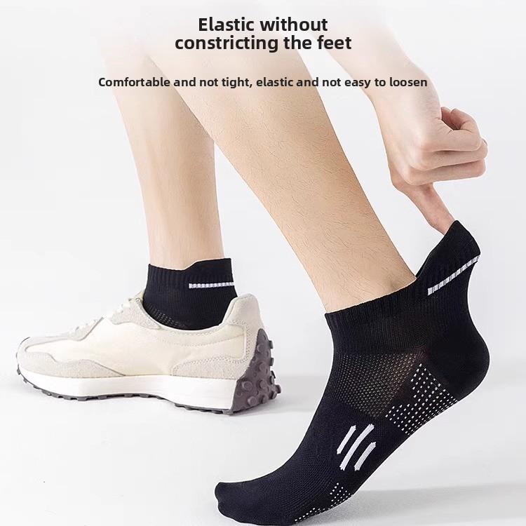 Marathon running socks men's spring and summer mesh non-slip breathable sports cotton socks deodorant medium tube socks