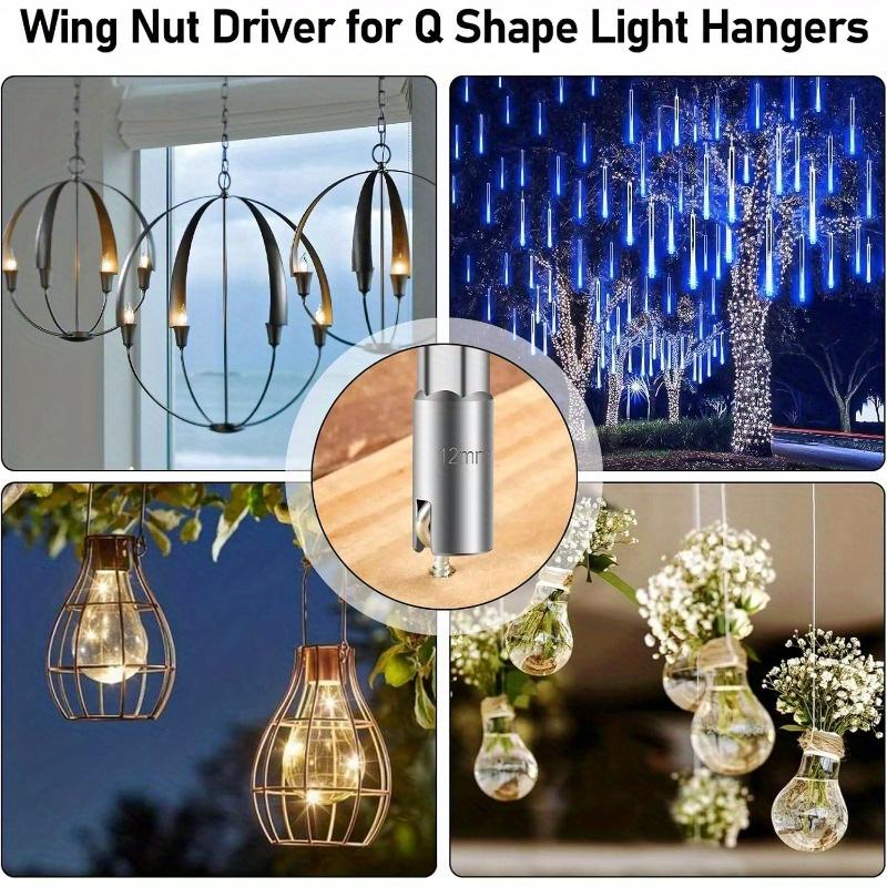 3pcs Durable CR-V Steel Multi-Size Wing Nut Screwdriver Set, Bolt Drive Hook Drill Head for Panel Nuts, Hex Bolts, Q-Hooks - No Battery Required Tool Hardware