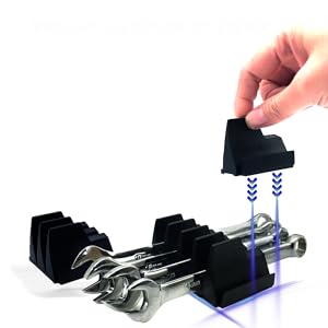 92 Pack Wrench Organizers for Toolbox Drawers - Modular Wrench Rack with Metric & SAE Labels - Wrench Holders Organizers for Tool (Black)