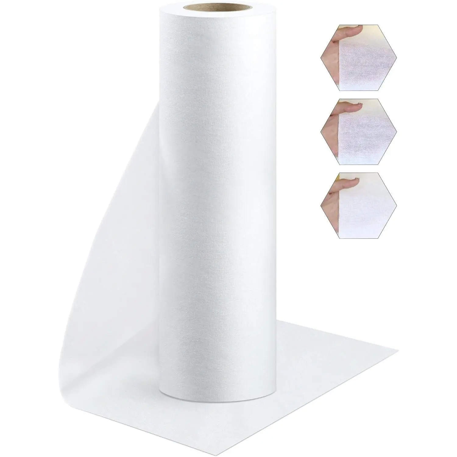 Woven Cotton Iron-On Fusible Interfacing, 16.1 inch X 10 Yards White Medium Weight 100% Cotton Single Sided Interfacing Fabric Iron on Interfacing for Fabric Sewing and DIY Crafts Supplies
