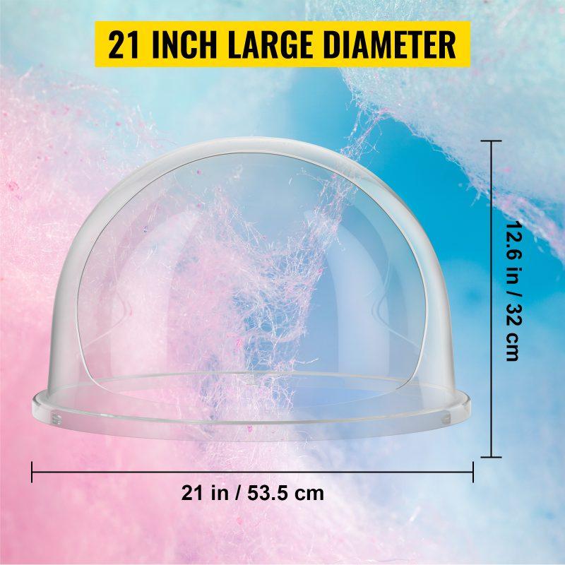 VEVOR 20.5 Diameter Candy Floss Cover for Candy Floss Maker Machine 52cm Dome Shield Cover of Commercial Candyfloss Machine Dome Cover Shield Cover (Cover Only)