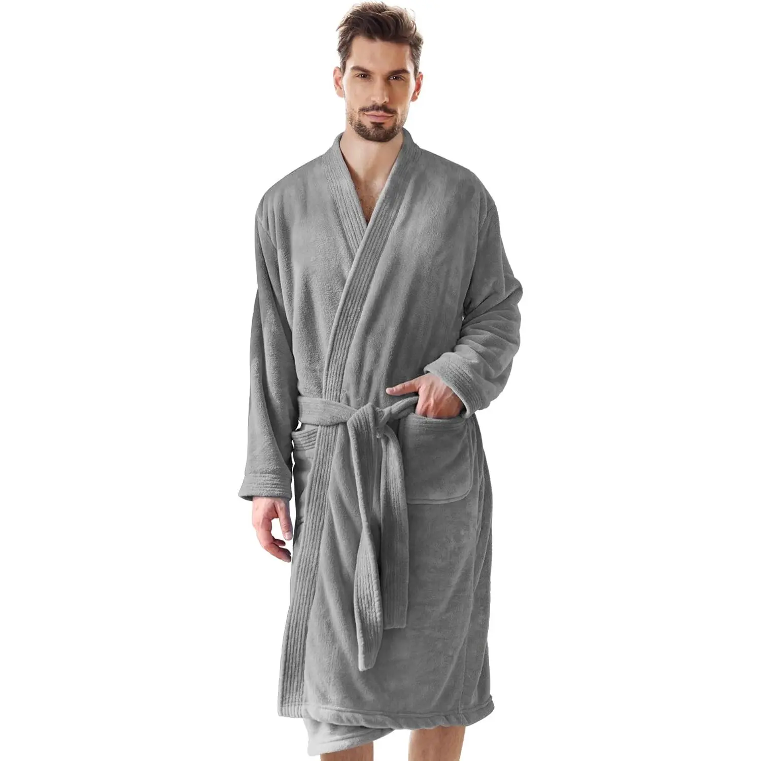 PJGGZ Towel Robe for Men - Ultra-Absorbent Soft Quick Dry Towel Bathrobe Kimono for Shower, Spa & Hotel