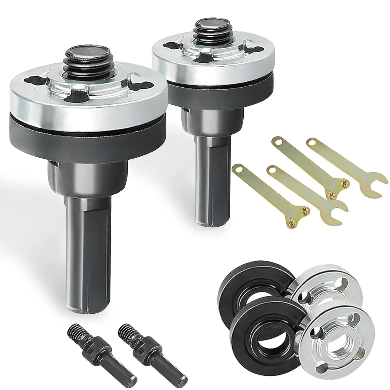 Drill-to-Grinder Conversion Kit, 2PCS 10mm Adapters+Rods Set with Connector Additional Parts, Hardware Store Quality Power Tool Supplies for DIY Projects, Wood/Metal Cutting