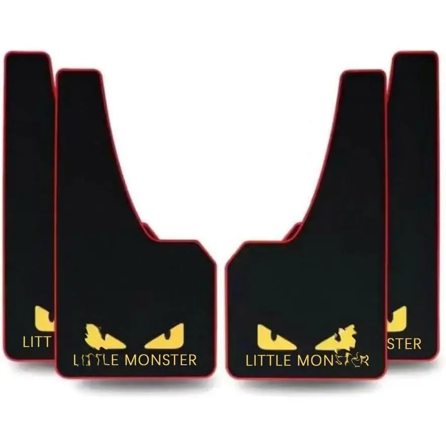 4 pcs Soft Material Automotive Car Mud Flaps Universal Fit Black Splash Guards Rubber mud Guard No Collision Universal 43.5cm23cm0.5cm (LM)