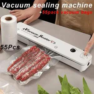 Vacuum Sealing Machine Set 55 Sealed Bags Automatic Food Preservation Storage Low-temperature Cooking Household Kitchen Food Saver