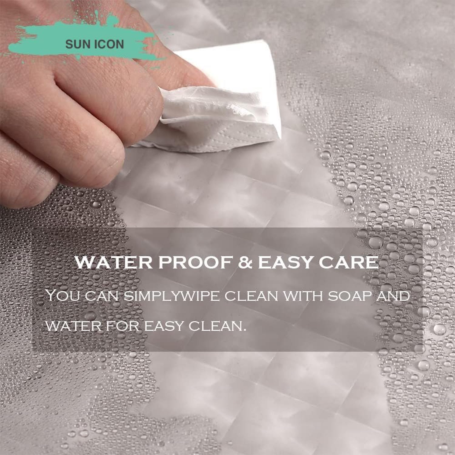 Bathroom Shower Curtain, Shower Curtain Liner, 1 Count Waterproof Shower Curtain with 12 Hooks, Bathroom Decor Supplies for Home Hotel Dormitory