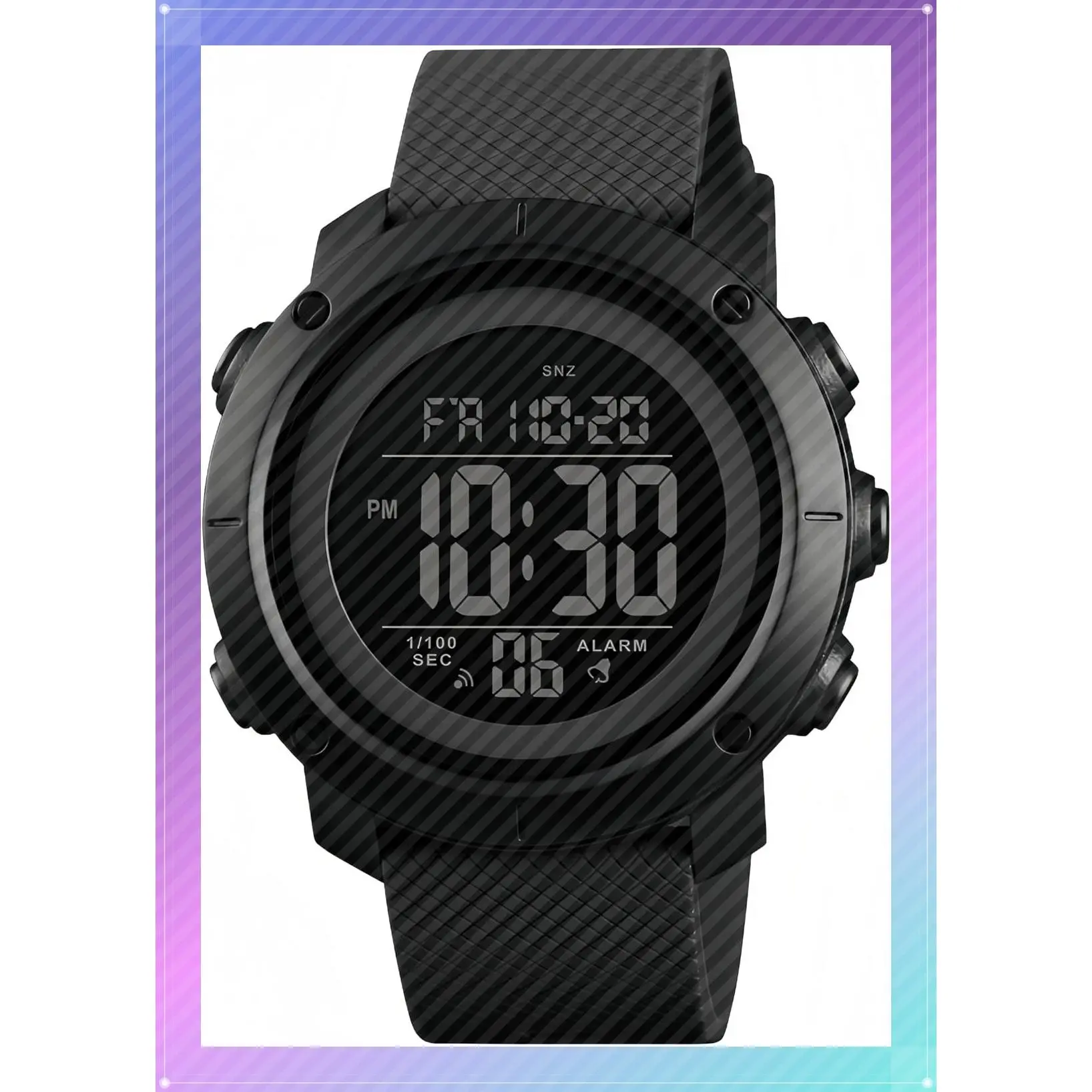 Men's Digital Sports Watch Waterproof Military Style with Backlight, Small Black 1426Gift