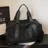 Christmas Old Money Style Khaki Black Brown Leopard Print Travel Bag, Waterproof Nylon Large Capacity Luggage, Commute Fitness Student Backpack Travel