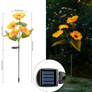 Solar-Powered Simulated Sunflower Light — Outdoor Waterproof Garden & Courtyard Lawn Stake Light
