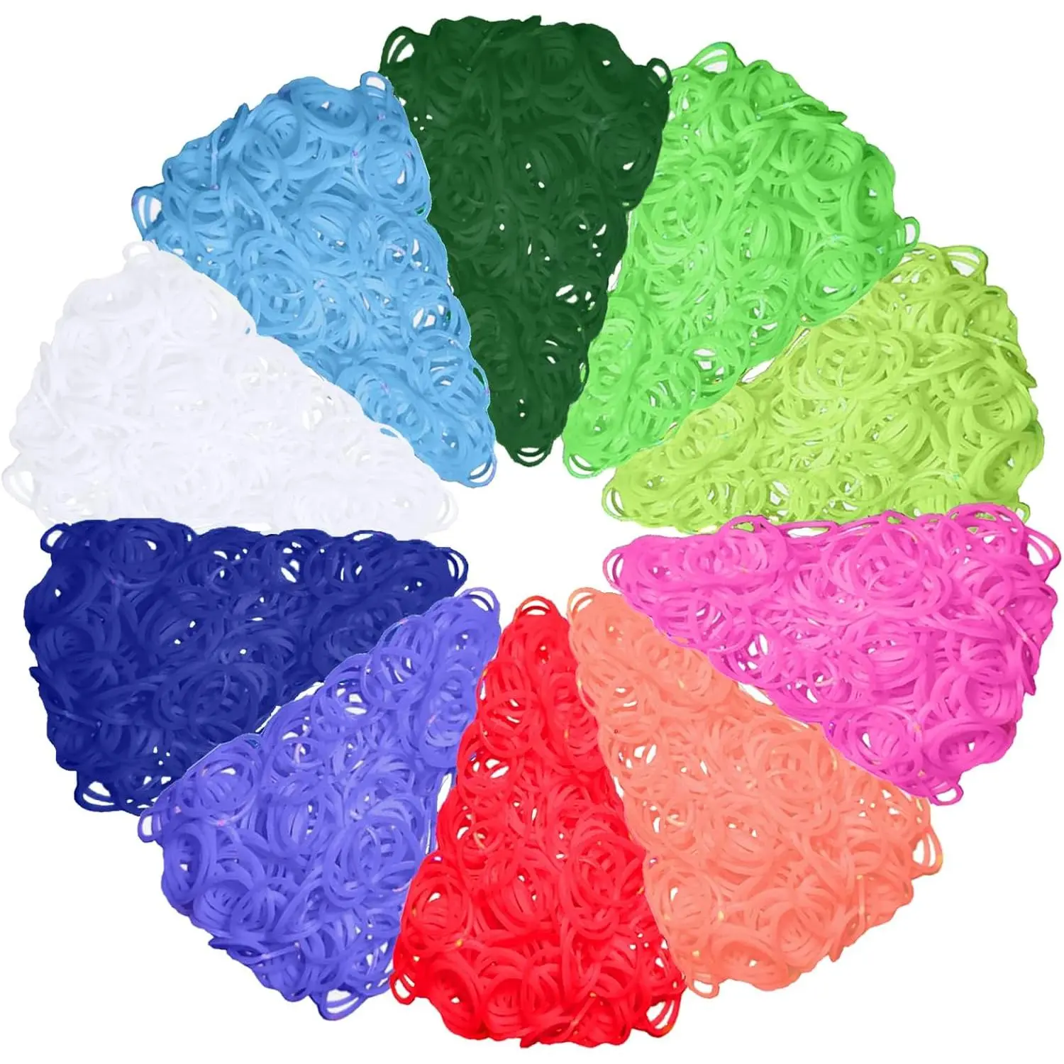 10 Colors 3000+ Rubber Band Bracelet Making Refill Kit, Multi-Colors Rubberband Loom Bracelets Making Kit for  Weaving DIY Crafting , Birthday Gifts for Girls(10 Colors B Series)