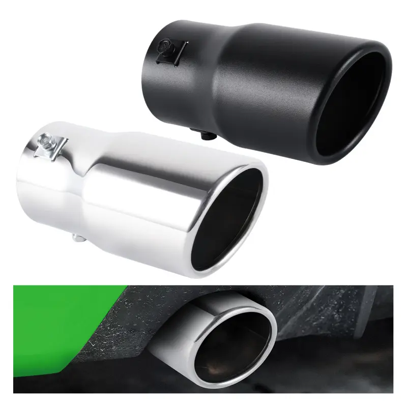 New exhaust tips pipes double thick liner stainless exhaust tail muffler throat universal car exterior parts auto accessories