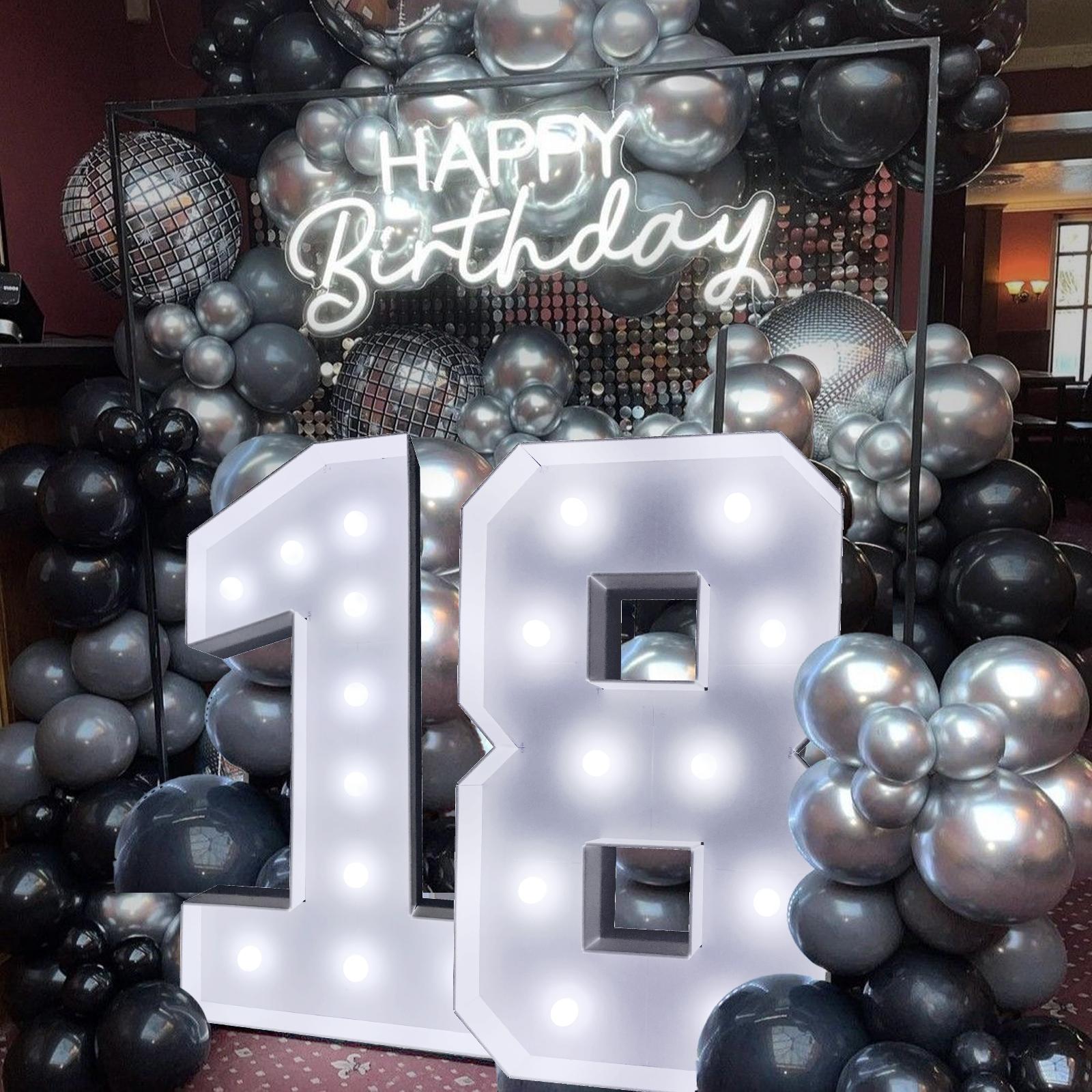 Light-Up Number & Letter (1 Set), Battery-Powered Light-Up Numbers, Giant Numbers for Birthday, Anniversary & Graduation Party Decorations, Party LED Lights
