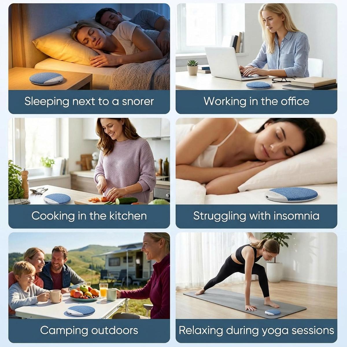 Ultra-Thin Bluetooth Pillow Speaker with Bluetooth 6.0, 3D White Noise, Soft Immersive Sound Field, Air Conduction Audio Design, Pillow Speaker for Bedtime Music & Audiobooks, Headphone-Free Sleep Sound, Compatible with Android & iOS