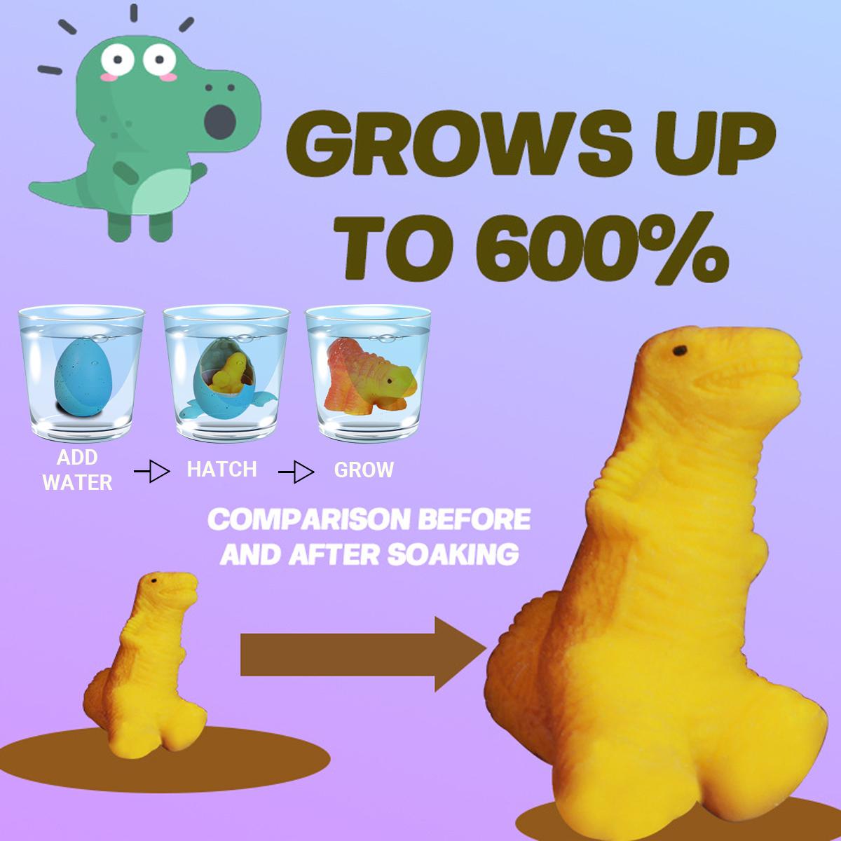 Hatching Dinosaur Surprise Eggs for Kids - 6 Pack Easter Basket Stuffers, Birthday Gifts for Boys & Girls Age 3 4 5 6 7 8 Years Old