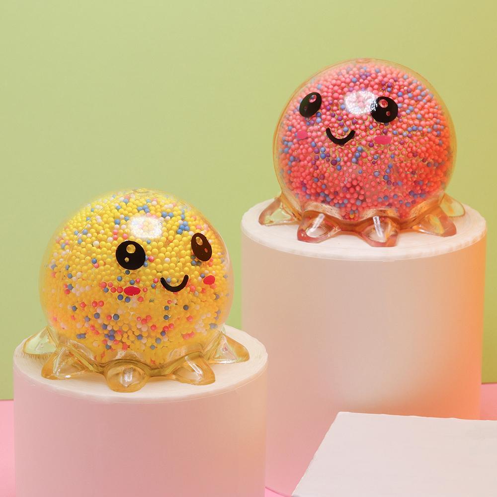 Random Color Octopus Shaped Squeeze Ball, Cute Luminous Squeeze Toy, Stress Relief Toy For Adults, Kawaii Squishies