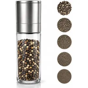 Professional Salt or Pepper Grinder– Stainless Steel Refillable Pepper Mill with Adjustable Coarseness, Ceramic Rotor, Reliable & Portable Design (1)