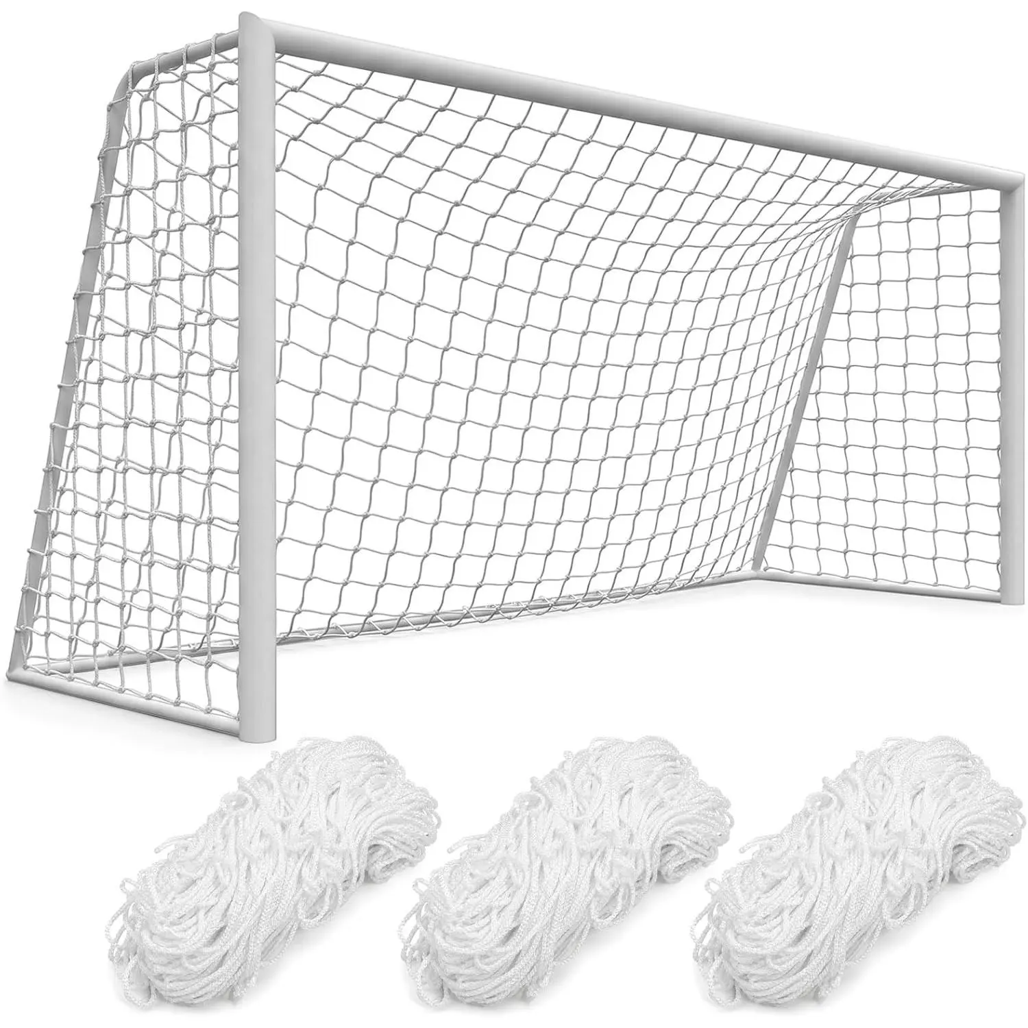 3 Pcs 6 x 4 ft Heavy Duty Soccer Goal Replacement Nets for Kids Youth Backyard Soccer Training