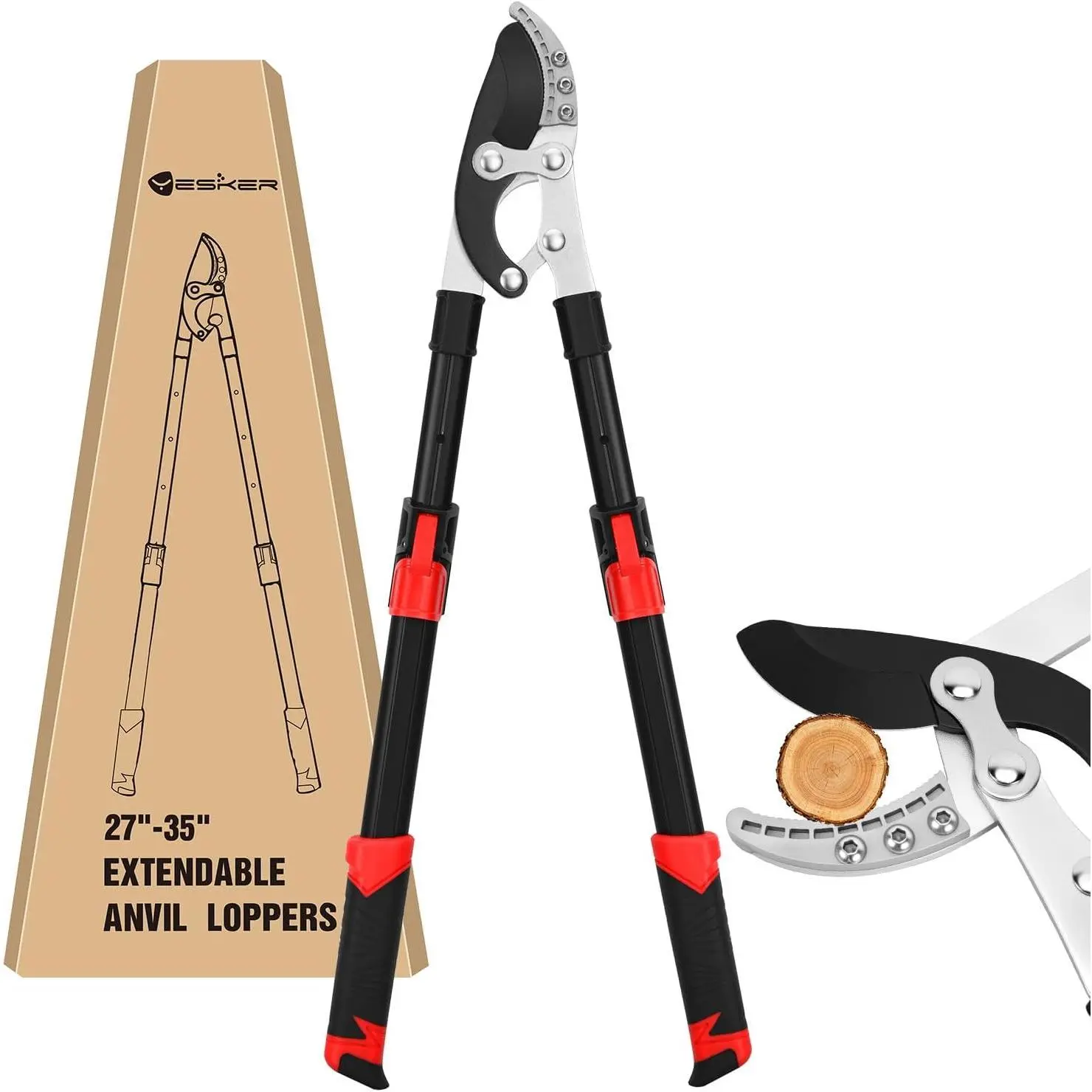 Nilight 27-35 Inch Extendable Bypass Loppers, Heavy Duty Compound Action Pruning Tool with Sharp Steel Blades, 2 Inch Max Cut Capacity for Heavy Pruning & Thick Branch Trimming