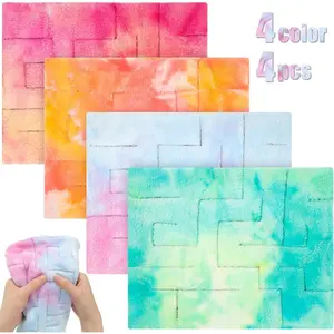 4 Pcs Marble Maze Mat Sensory Fidget Stress Relief Toys Calming Sensory Mat Anxiety Relief Fabric Toys for Teens School Home Reduce Stress(Marble Maze Style,8.66 x 6.3 in)fidget toys
