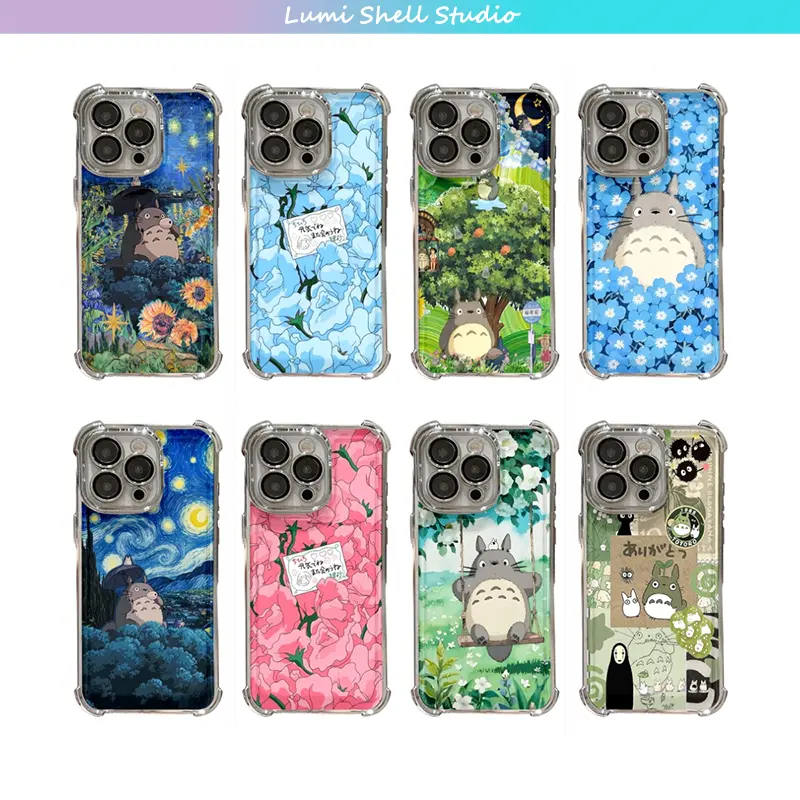 Cute T-Totoro Cartoon Plating Phone Case For iPhone 17 Pro Max 17Air 16 15 14 13 Plus Case TPU Back Cover Shell  Perfect For Holiday Gifts Birthdays for Your Girlfriend/Boyfriend/Friends