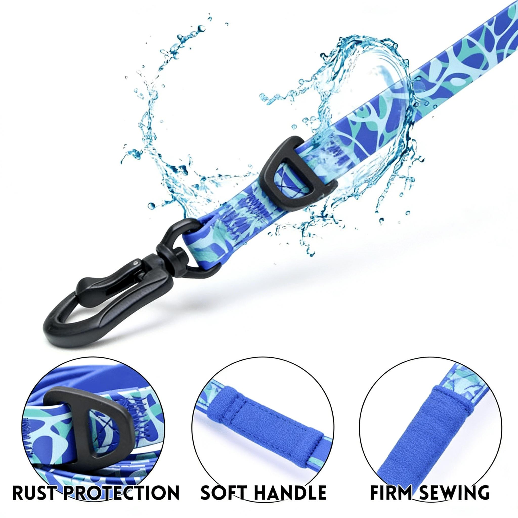 Trendy Waterproof Dog Leash & Collar Set - Heavy Duty PVC for Ultimate Pet Comfort swivel freedom harness