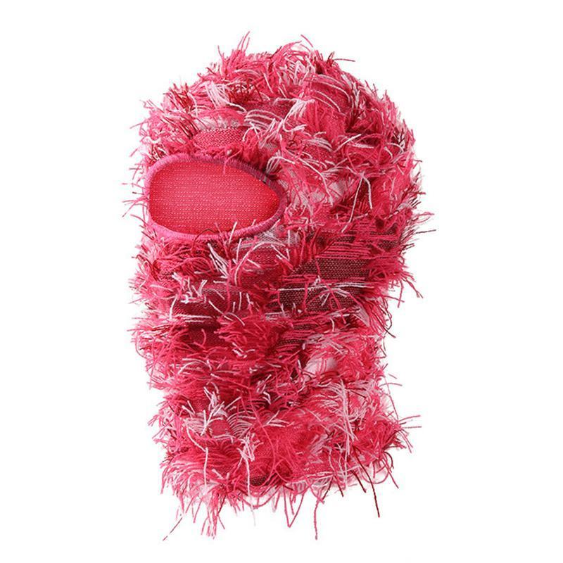 Distressed Ski Mask Balaclava, Yeat Shiesty Fluffy Knitted Full Face Mask for Men/Women