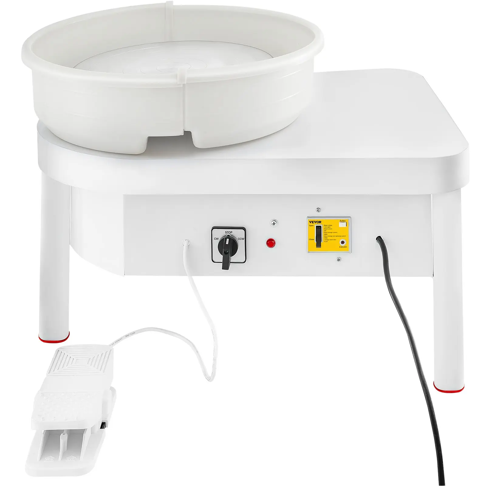 VEVOR Compact Alloy Pottery Wheel, 36cm Pottery Forming Machine with Foot Pedal Control, 450W Electric Model for Adult DIY Clay Art Craft