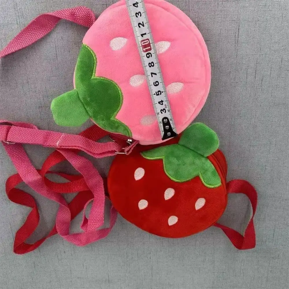 2026 new hot item 2Colors, Strawberry Plush Backpack Pouch  , Messenger Satchel Coin Pouch