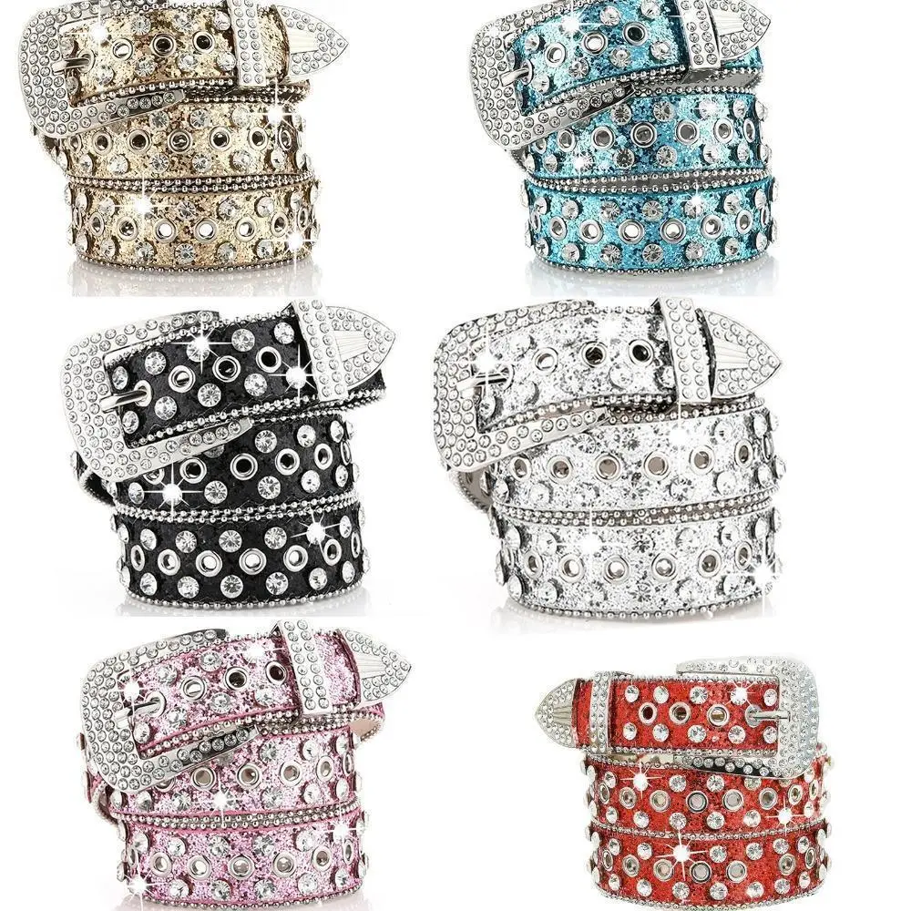Women's Rhinestone Hollow Belt Women's Pin Buckle Studded Belt For Women Wedding Party Belt Valentines Gifts For Her