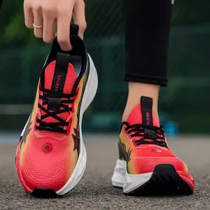 GGOR Professional Running Shoes - Ultra-Lightweight, Shock-Absorbing, Slip-Resistant, Durable Fabric, Round Toe, Stripes, MD Outsole for Marathons (All Seasons)
