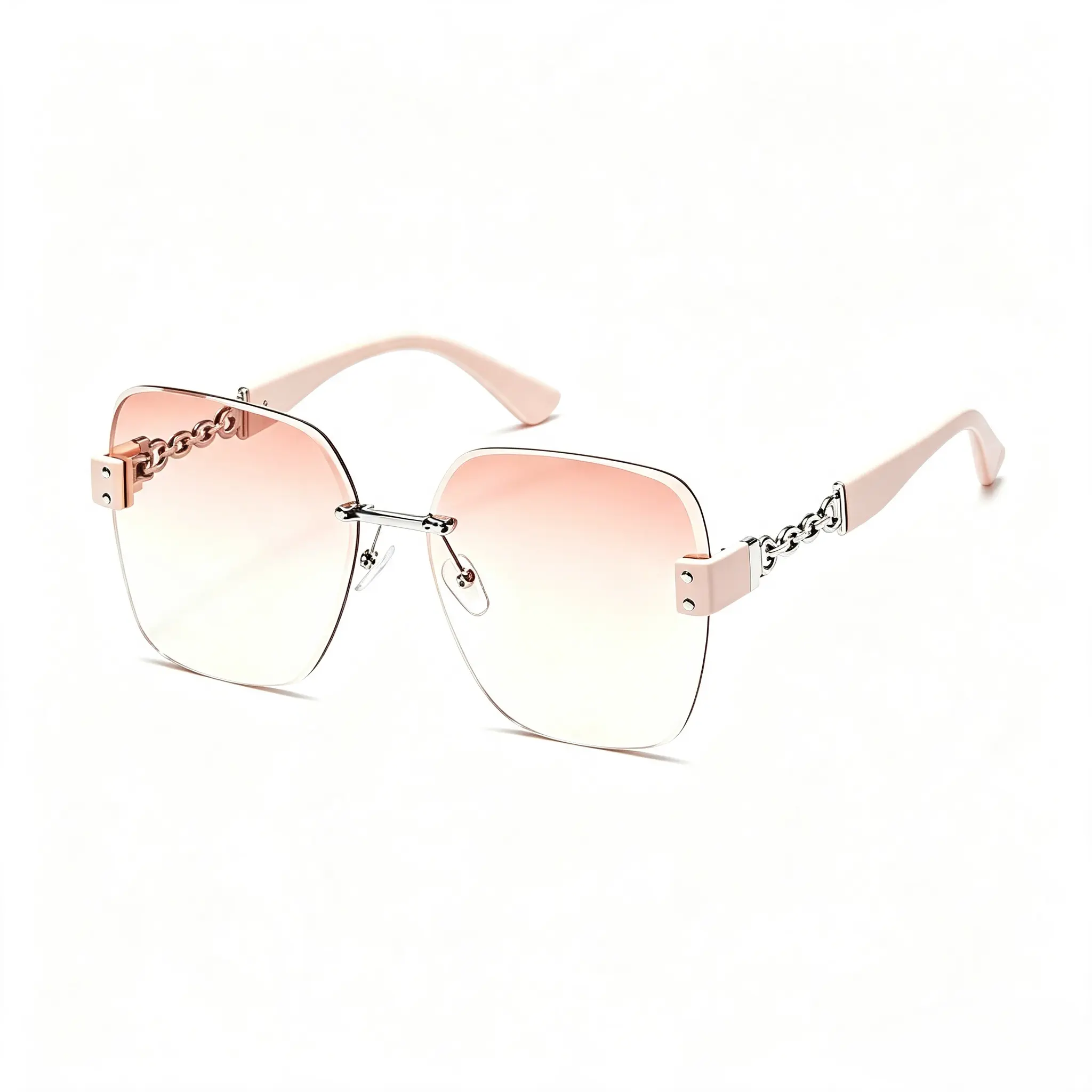 UV400 Protection Sunglasses| Rimless Color Lens Shades for Women| Candy-colored Lenses for Outdoor Sports & Driving