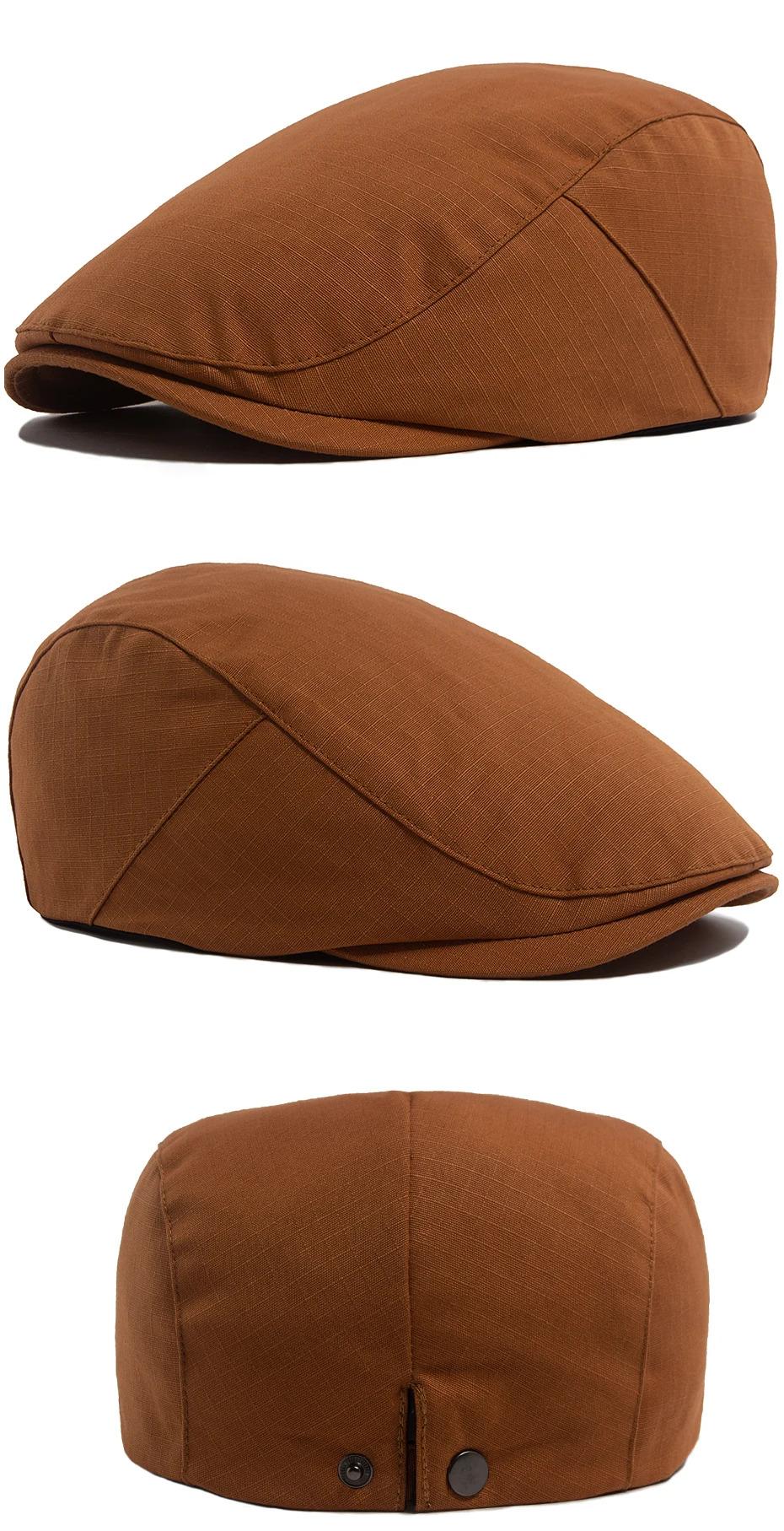 Spring Autumn Women Beret Casual Vintage Men Newsboy Cap Ladies Visor Flat Hat Button Adjustable For 55-59cm Head Circum Ference