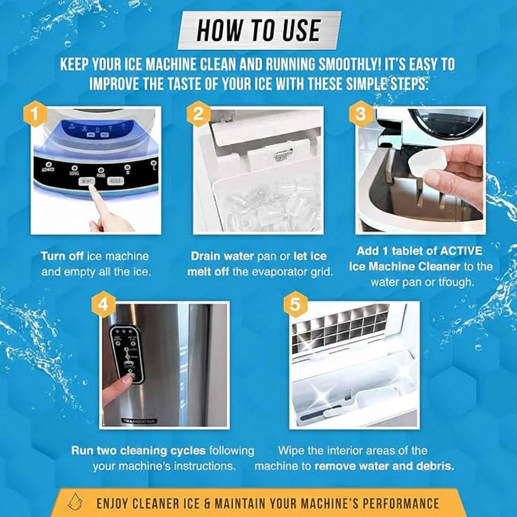 Newly packaged AGICEA 12-piece ice maker cleaner descaling agent, upgraded formula, suitable for household ice maker cleaner, ice machine cleaner