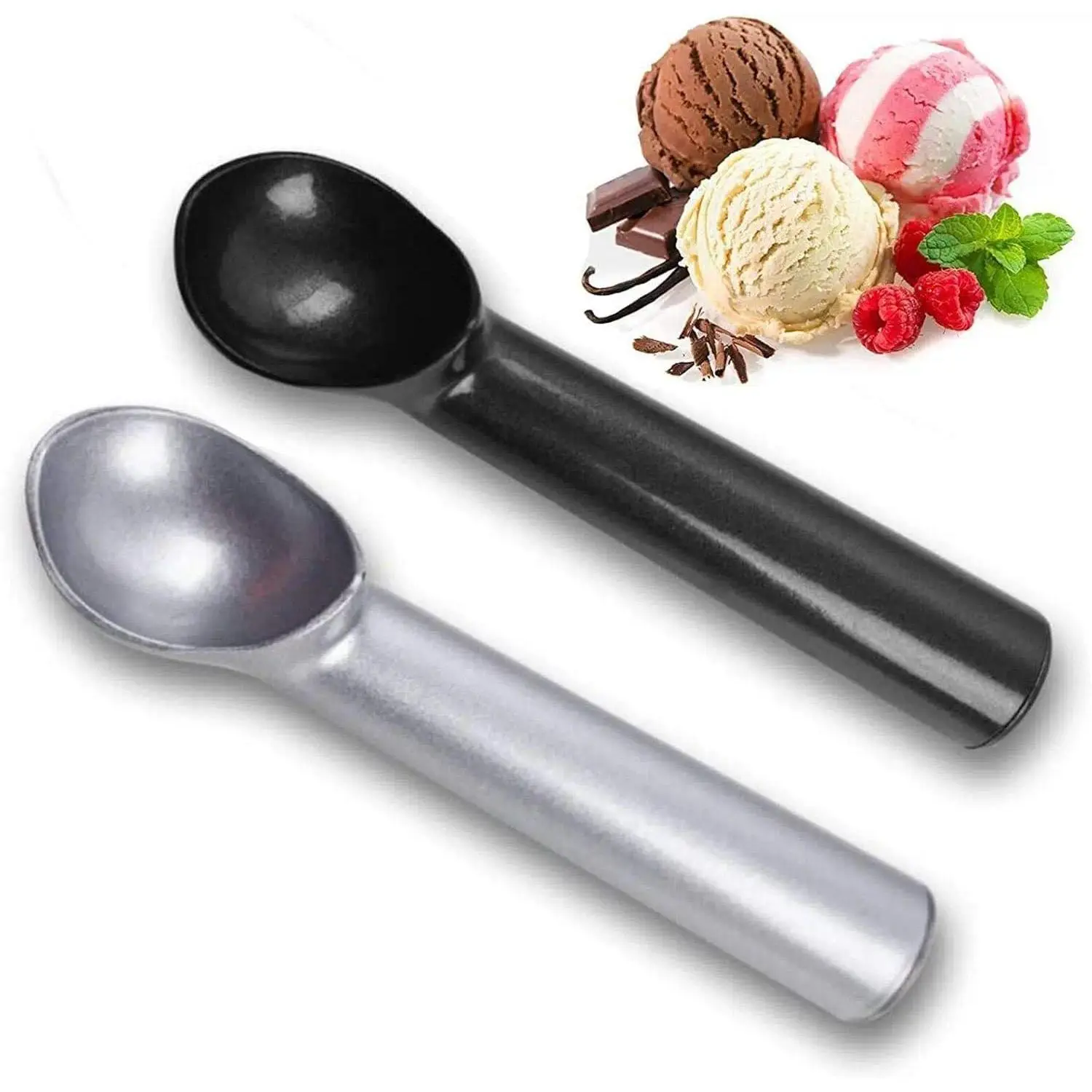 Ice Cream Scoop,7 inch Nonstick Anti-Freeze Aluminum Scooper Spoon, Heavy Duty Durable for Gelato, Cookie Dough, Sorbet, Almond