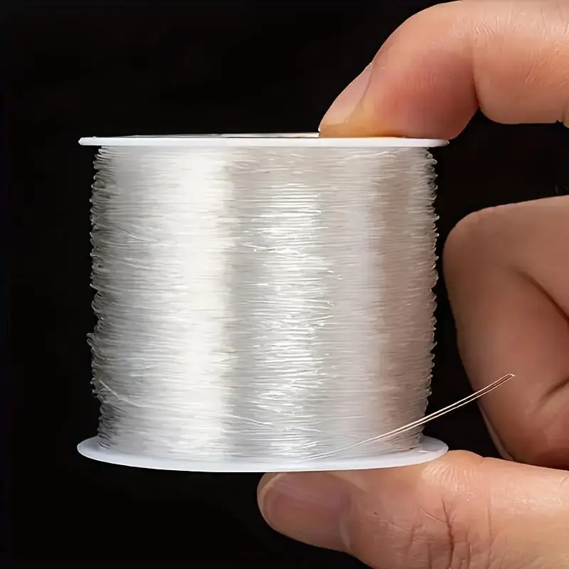 Large roll transparent elastic thread, handmade DIY bead elastic rope making accessory material - bead thread.