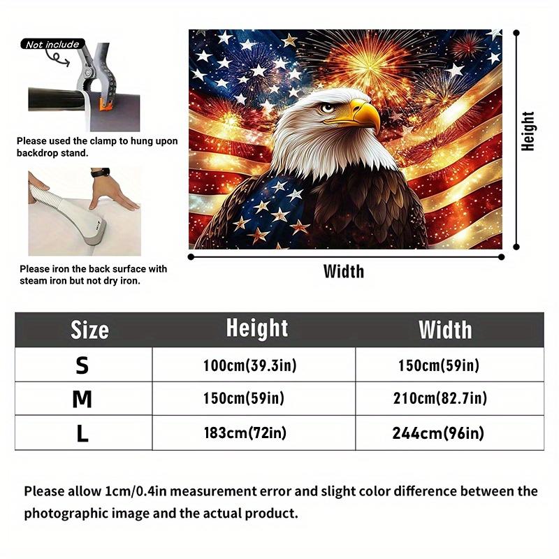1pc a Patriotic Backdrop Featuring an Eagle And Fireworks for The 4Th of July - a Colorful Polyester Party Banner That Requires No Setup, Suitable for Indoor Or Outdoor Use During Celebrations, Bars