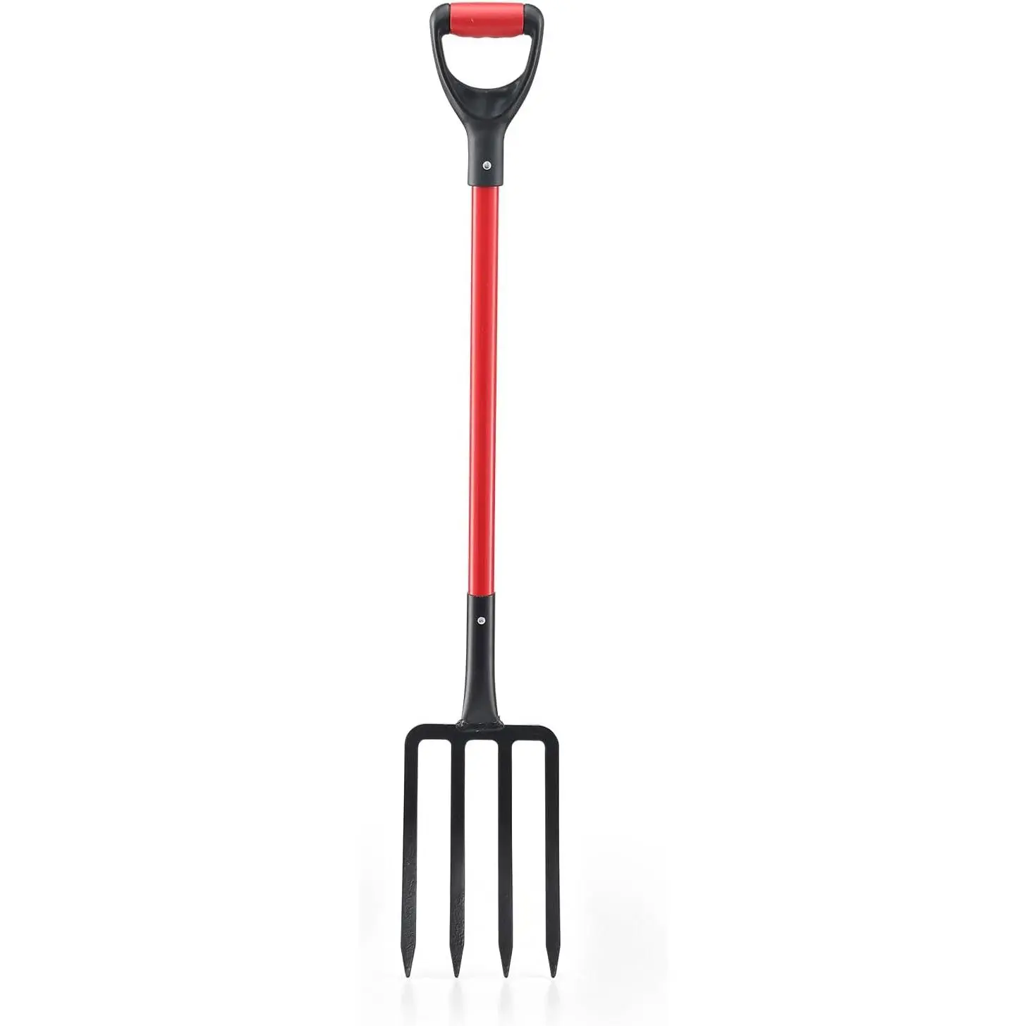 Fork, 4-Tine Digging Fork with Ergonomic Fiberglass Handle, Pitch Fork, 44 Inch Spading Fork for Compost, Mulch, Hay & Soil