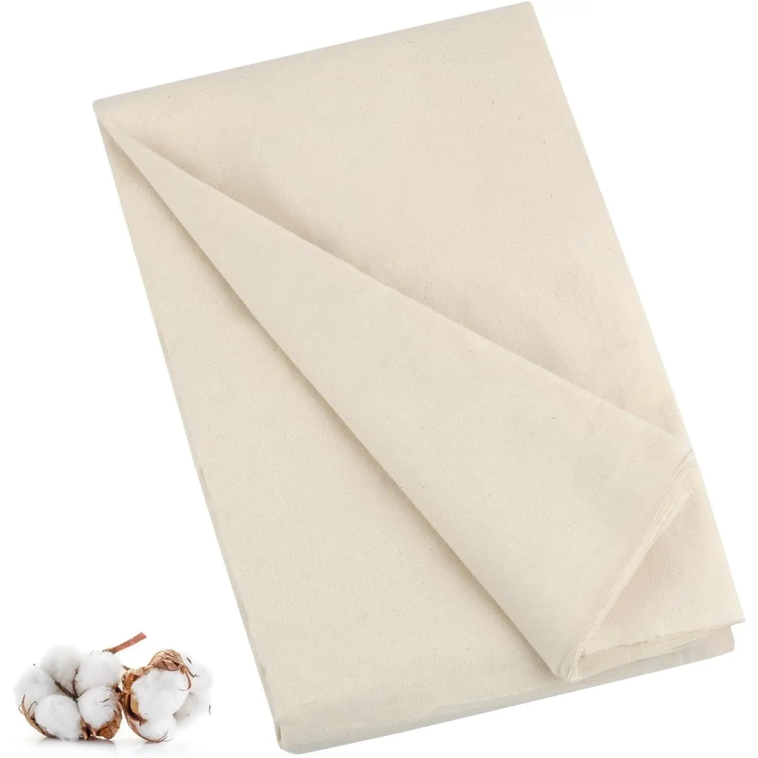 100% Cotton Muslin Fabric, 63 Inch x 5 Yards Unbleached, Medium Weight, Easy Care for Sewing Embroidery, Garments, Crafts & ApparelGift
