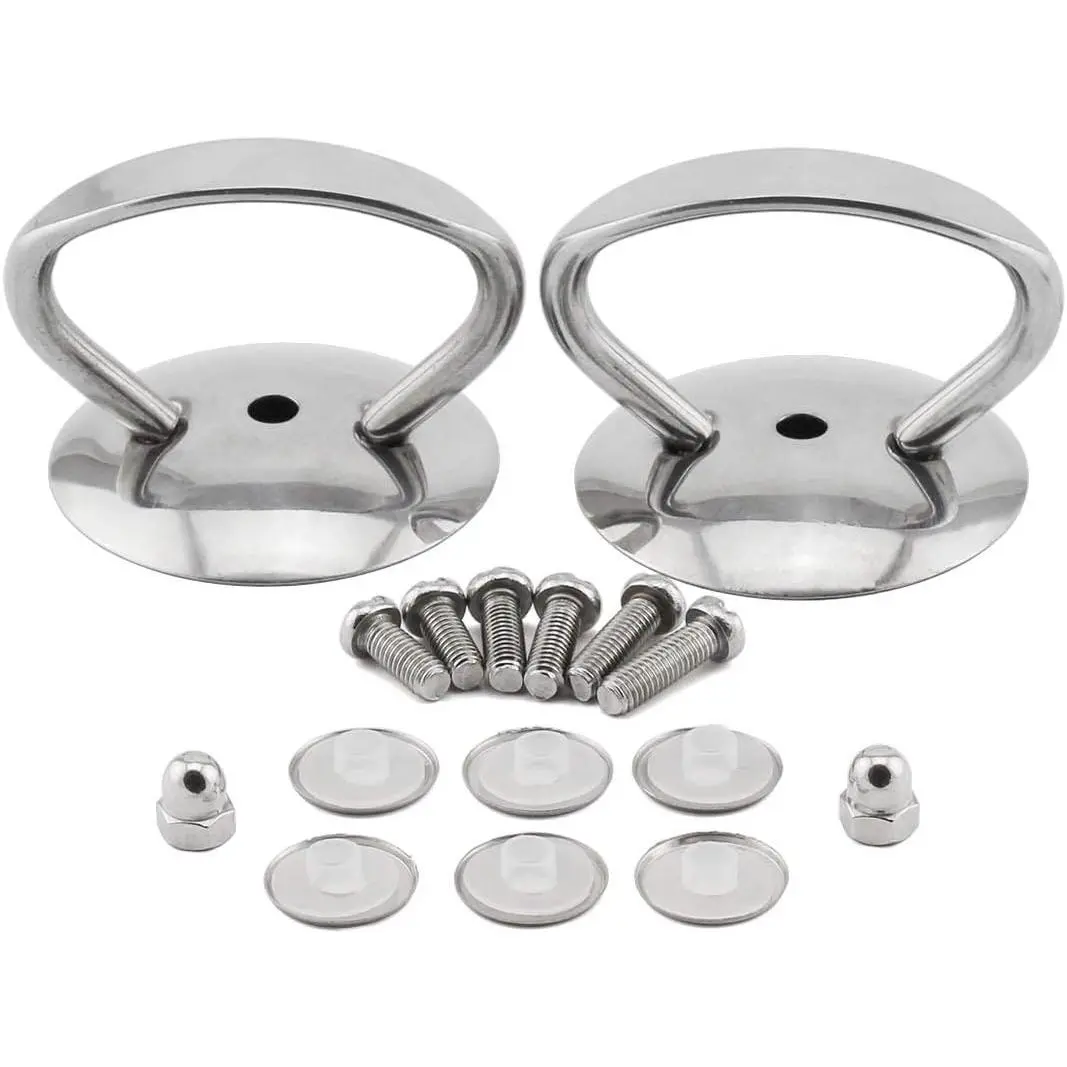 2-Pack  Pot Lid Cover Knob Handle,Stainless Steel  Cookware Pot Lid Handgrip Knob with Three Length Mounting Screws and  Washer