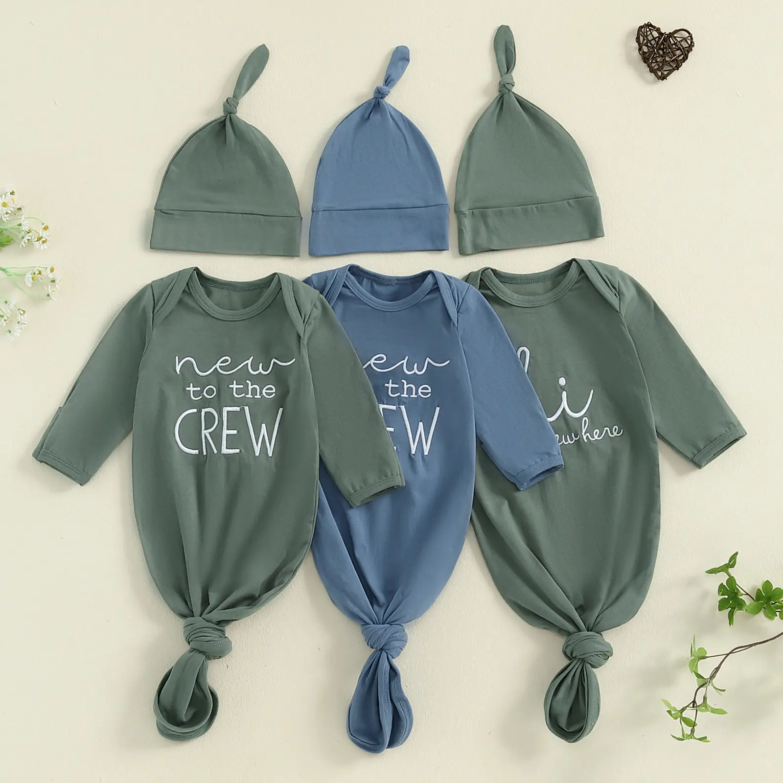 Newborn Sleeper Gown Baby Boy Girl Coming Home Outfit Infant Nightgown Sleeping Bag Sleepwear Pajamas 0-3 Months