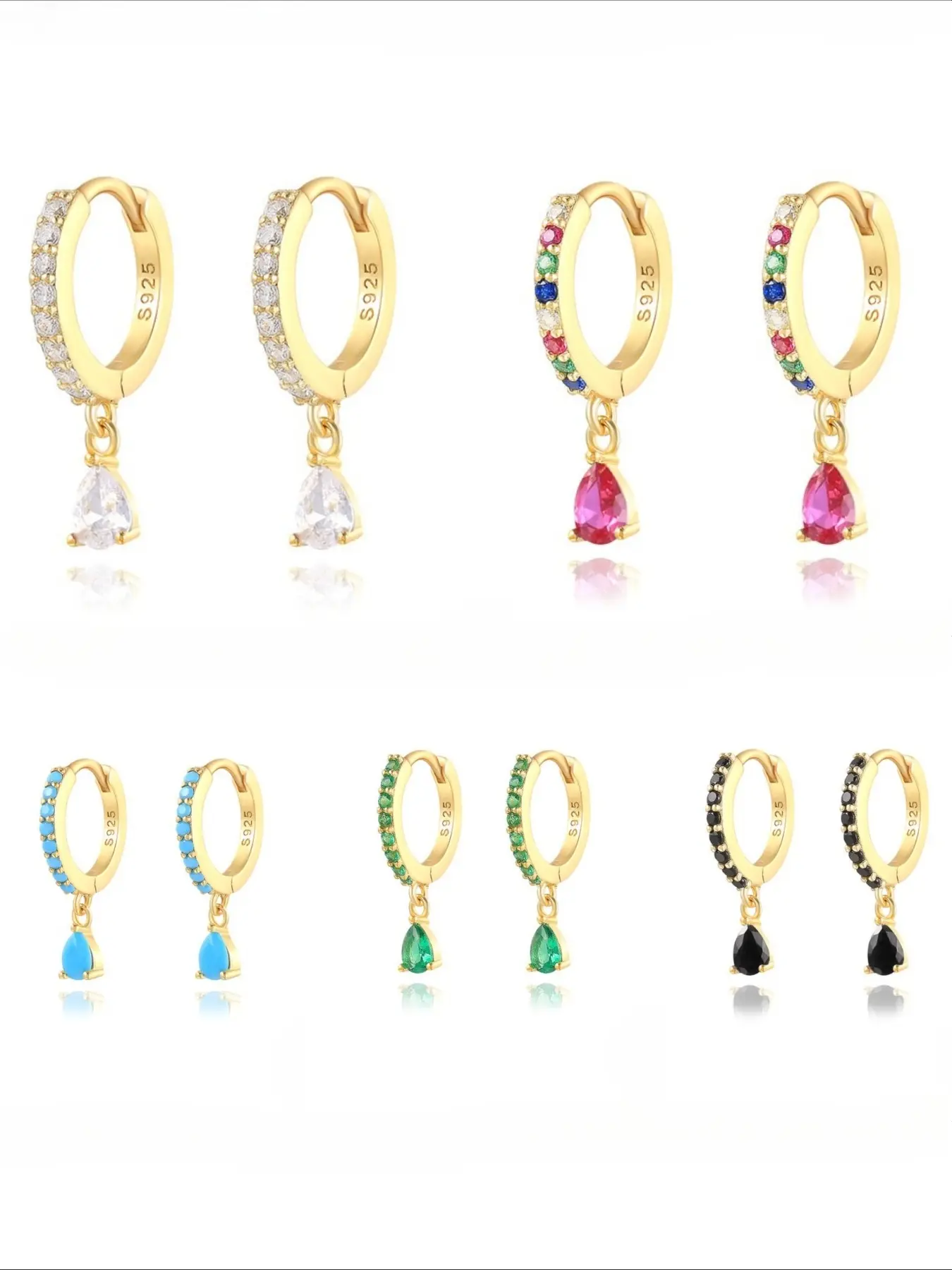 Elegant Mini Cubic Zirconia Waterdrop Earrings, Sparkling Teardrop Design, Lightweight Daily Party Jewelry, Perfect Holiday Gift for Women