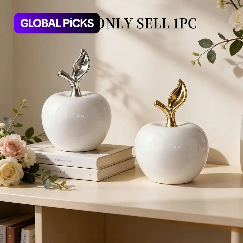 Apple-Shaped Ornament, Decorative Piece, Multi-Color Creative Design, Elegant Ceramic Craft, Ideal Home Decor for Bedroom, Tea Room, Office, Kitchen and Desk, Gift & Festival Decoration, Decorative Ornaments, Interior Ornaments #GLOBAL PICKS
