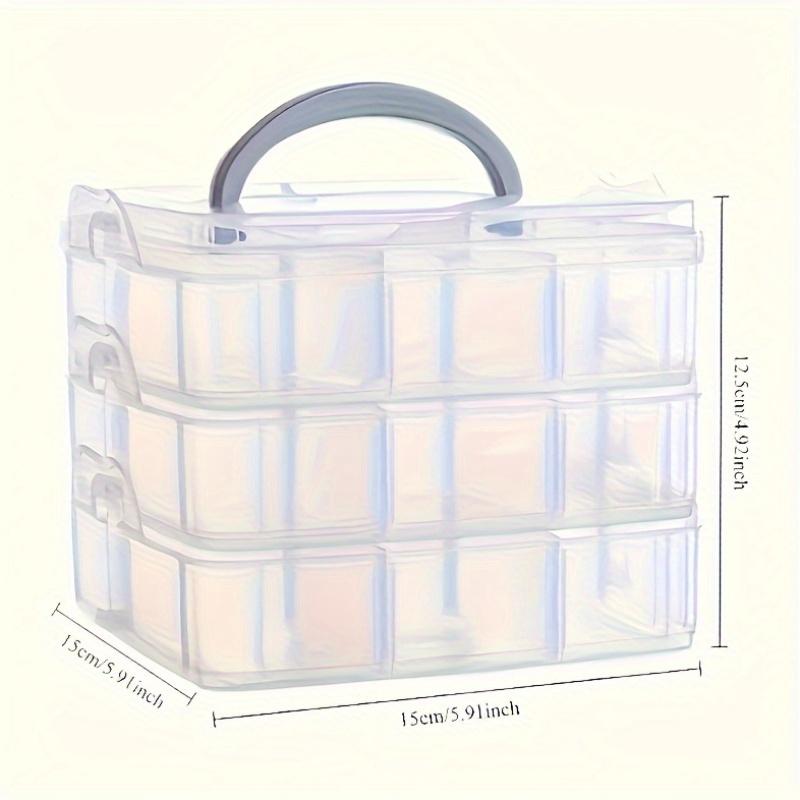 3 Tier Stackable Multi-Purpose Organizer with Compartments - Versatile and durable organizer for kitchen, bathroom, bedroom, jewelry and crafts - Multi-colored snap closure design, jewelry box, 4 people use it together, Jewelry Storage Box