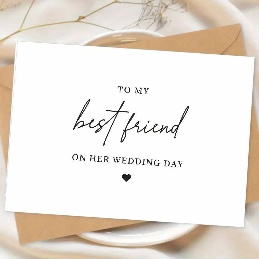 Simple Wedding Card for Friends and Family, Perfect New Marriage Wishes, 5x7 Inches with Envelope, Ideal Gift for Loved Ones, Inspirational Greeting Cards