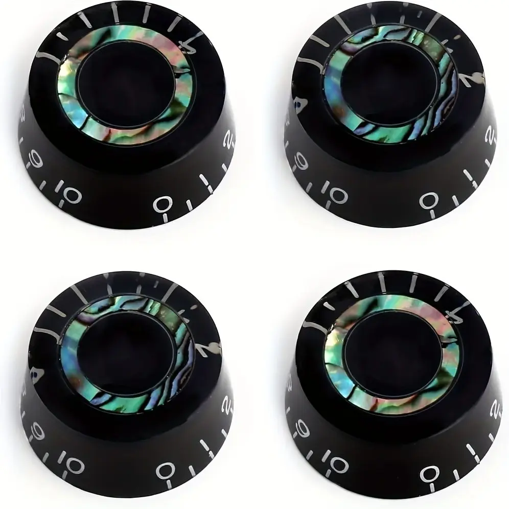 4 Acrylic Potentiometer Knobs for Electric Guitar, Speed Volume Tone Control, Lp Guitar Bass Accessories, Round Design
