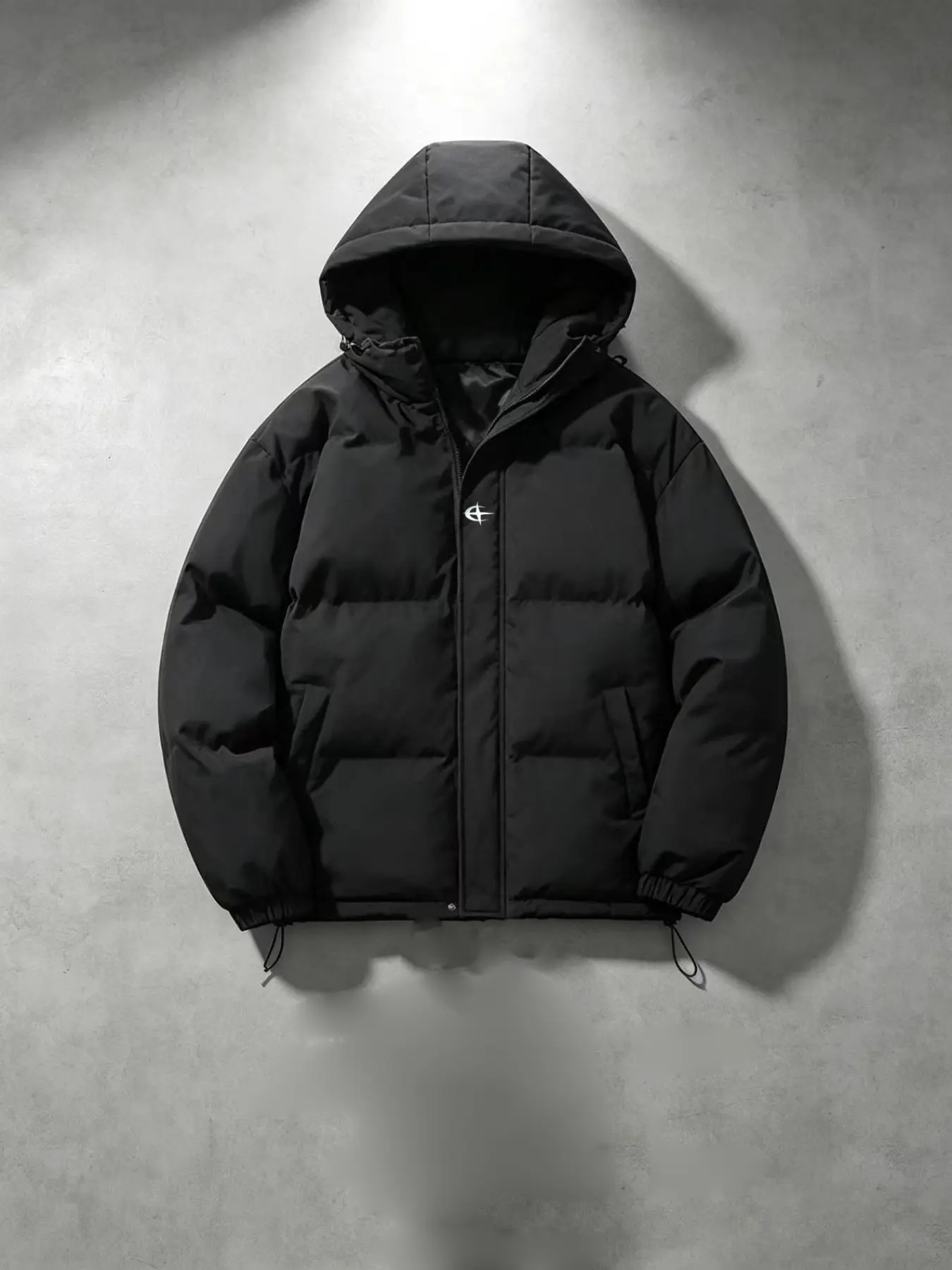 New Men's Hooded Puffer Jacket, Winter Warm Quilted Coat, Daily Commute Casual Loose Fit Windproof Outerwear, Long Sleeve Plain Design