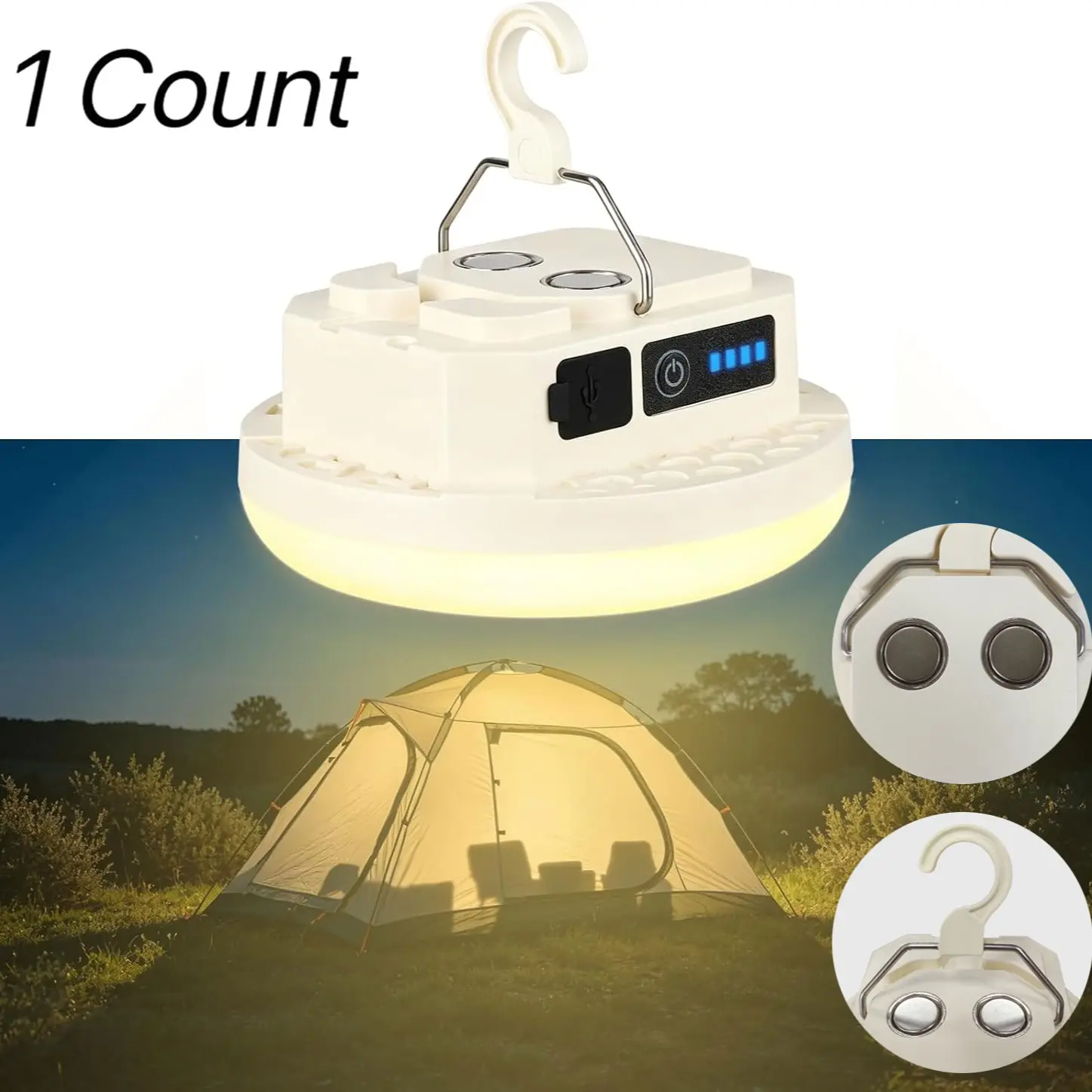 Wild Bright Outdoor LED Light, Portable Emergency Lamp, High Brightness Camping Tent Light, Magnetic Handheld Torch, Ideal for Hiking, Fishing