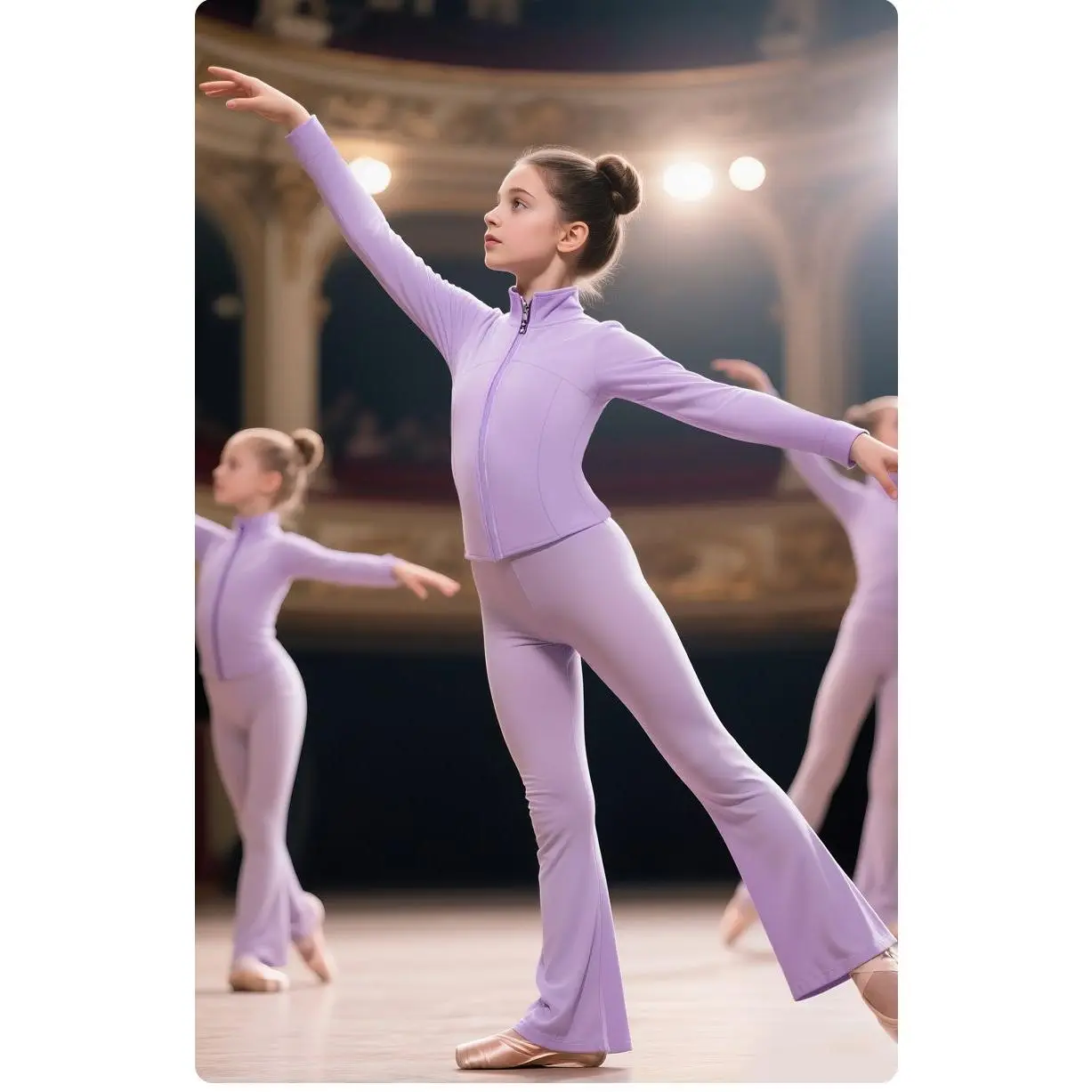 Fashionable Gradient Color Girls' Casual Sportswear Set: Stand Collar Long Sleeve Zipper Jacket + Elastic Waist Tight-Fitting Long Pants 2pcs Set, High-Elasticity Fabric for Fitness Training, Daily Outings // Outdoor Sports / Yoga / Athletic Training